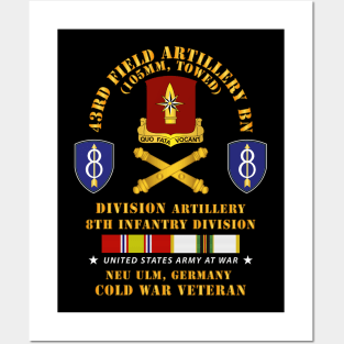 43rd Artillery Bn, Division Artillery,  8th ID w COLD SVC Posters and Art